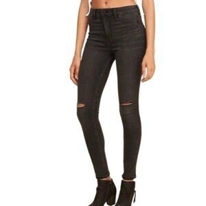 (5 for $25) Hollister Faded Black Low Rise Ripped Jean Legging 0 Long